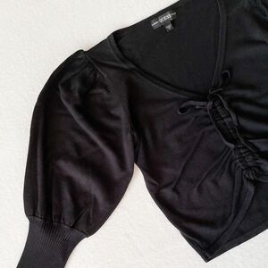 Guess Puff Sleeve Ruched Top